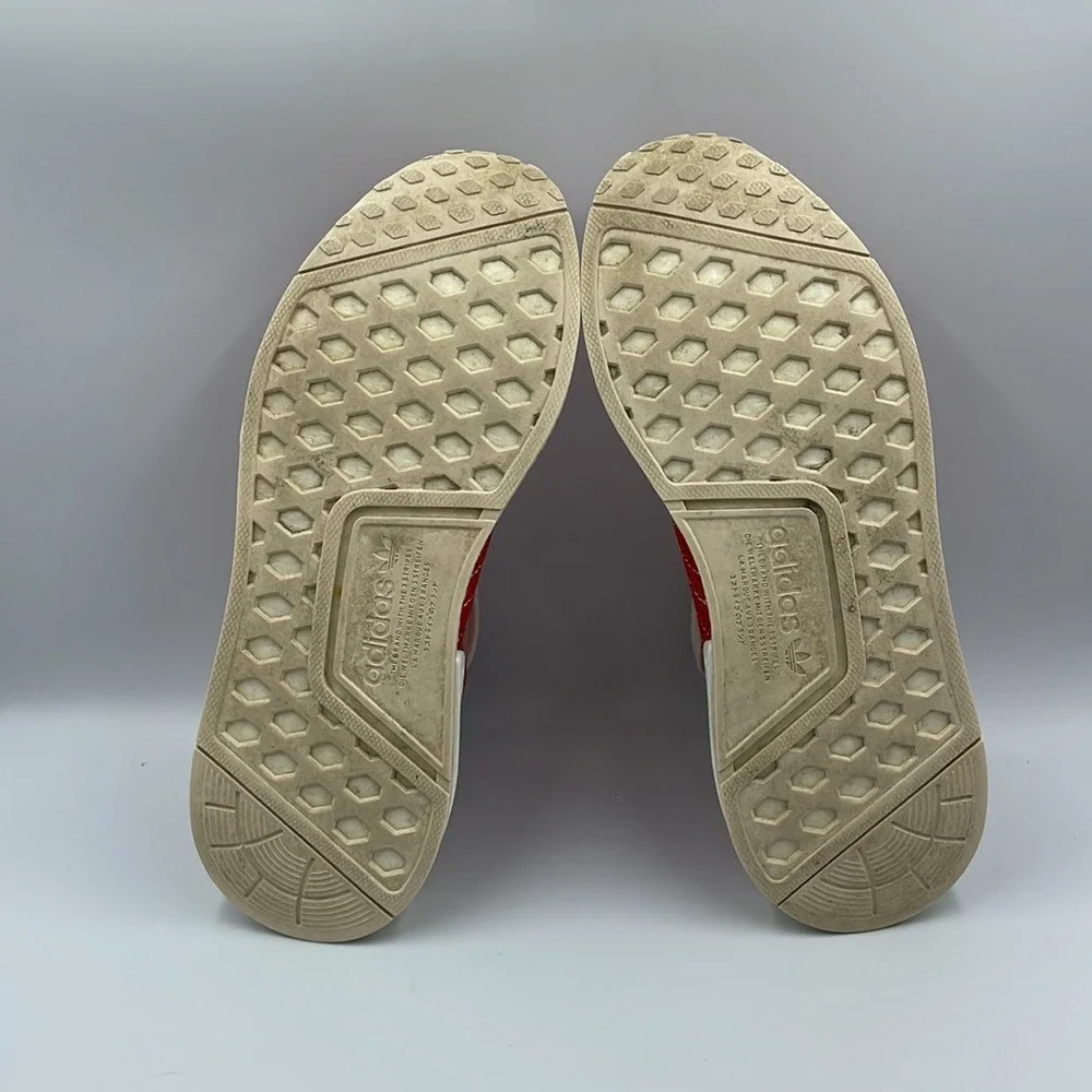 Adidas NMD R1 Red White Running Shoes BD7897 Men's Sz 10
